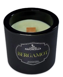 Świeczka sojowa Bergamot czarna 170g - Pavoncella