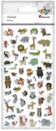 Naklejki wypukłe miękkie zwierzęta mix 51szt - Titanum