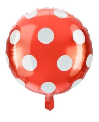 Balon foliowy kropki czerwony - Arpex