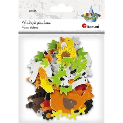 Naklejki piankowe zwierzęta gospodarskie mix 20szt - Titanum