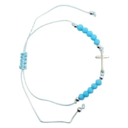 Różaniec 10-tka różańca niebieska z krzyżykiem - Art Sacrum