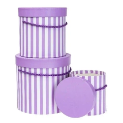 Pudełko Flower Box 3szt purpurowy ROZETTE
