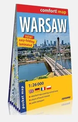Comfort! map Warsaw 1:26 000 mapa kieszonkowa - praca zbiorowa