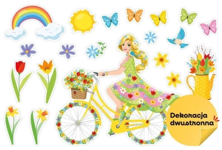 Dekoracja wiosenna - Pani Wiosna na rowerze 20el - LearnHow