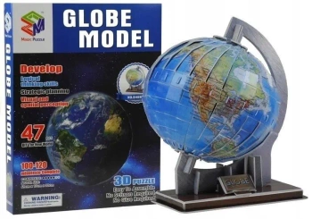 Puzzle Przestrzenne 3D globus kula ziemska - Leantoys