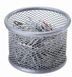 Kubek na spinacze okrągły średni srebrny - NET