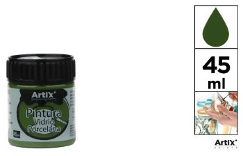 Farba do szkła i ceramiki 45ml zielona (6szt) - Artix