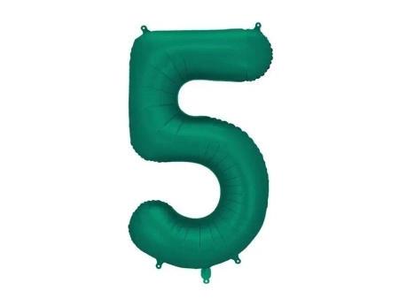 Balon foliowy cyfra 5 86cm butelkowa zieleń - PartyDeco