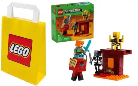 LEGO MINECRAFT 21266 BITWA NA MOŚCIE NETHERU + TORBA PAPIEROWA