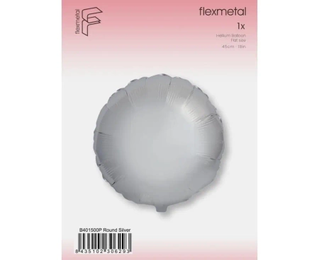 Balon foliowy Okrągły srebrny 45cm - Godan