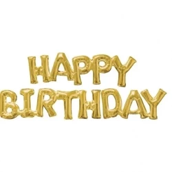 Balon foliowy Happy Birthday złoty - Amscan
