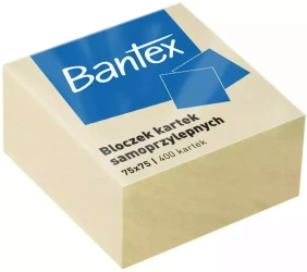 Bloczki Samoprzylepne 75x75mm, 400 kartek, Żółty