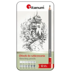 Ołówki do szkicowania 12 sztuk - Titanum