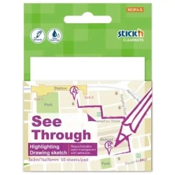 Notes samoprzylepny 76x76mm przezroczysty 50 kart. - Stickn