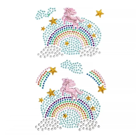 Naklejki z kryształkami jednorożce i tęcze 7szt - Dalprint dpCraft