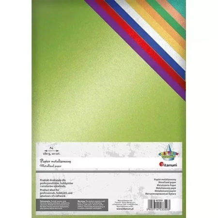 Papier metalizowany A4 10 kolorów 180g - Titanum