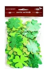 Koniczyny brokatowe tonacja zielona 44szt - Galeria Hobby