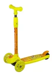 Hulajnoga balans. trójkołowa świecąca żółta - Leantoys