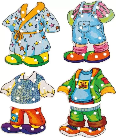 Drewniana układanka Chłopiec do przebierania Przeplatanka 90018 Woody