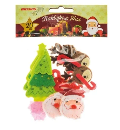Naklejki z filcu świąteczne 20szt - Brewis