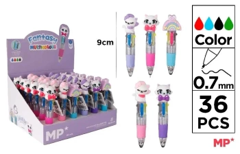 Długopis mini 4-kolorowy 0.7mm kotki tęcza (36szt) - MP Main Paper
