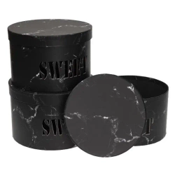 Pudełko Flower Box 3szt Sweet czarny ROZETTE