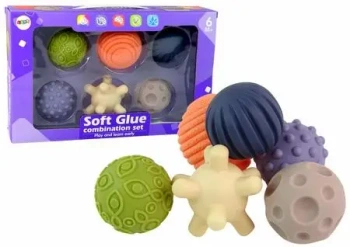 Zestaw piłeczek sensorycznych kolorowych 6 szt - Leantoys