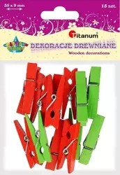 Klamerki drewniane 15szt - Titanum