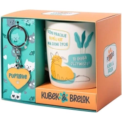 Prezent dla kociarzy Pupilove kubek i brelok - Be-Happy Gifts