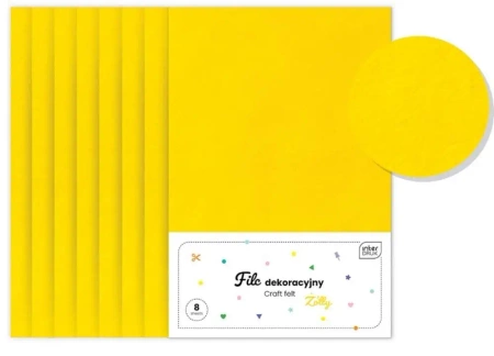 Filc dekoracyjny 8szt żółty - INTERDRUK
