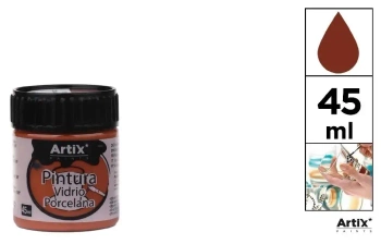 Farba do szkła i ceramiki 45ml brązowa (6szt) - Artix