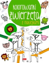 Zwierzęta. Kolorowanka z naklejkami - praca zbiorowa