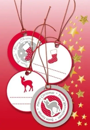 Zawieszki Boże Narodzenie okrągłe czerwone - Herma