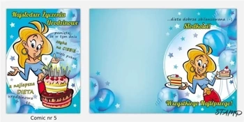 Karnet Comic B6 + koperta wzór nr 05 Urodziny - Stamp