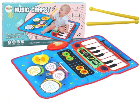 Mata muzyczna 2w1 pianinko/perkusja - Leantoys