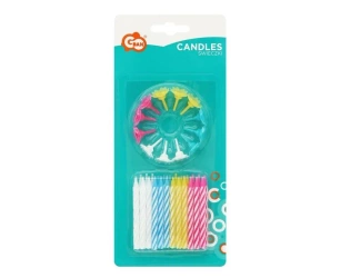 Świeczki urodzinowe 4 kolory spiralne 6cm 24szt - Godan