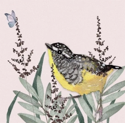 Karnet Swarovski kwadrat CL4706 Żółty ptaszek - Clear Creations