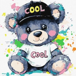 Malowanie po numerach -Fajny miś Kids 40x40cm - Ideyka