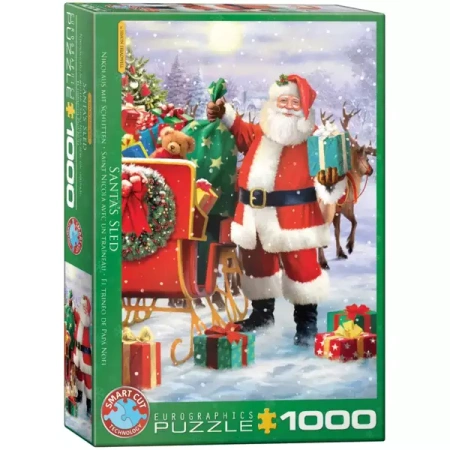 Puzzle 1000 Santa with Sled by Simon Tread 6000-5639 - Eurographics