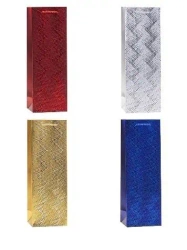 Torebka ozdobna na butelkę 12x36x9cm mix ROZETTE