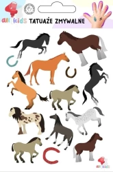 Tatuaże zmywalne dla dzieci Konie i kucyki - All4Kids