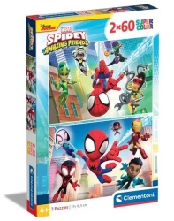 Puzzle 2x60 Super Kolor Spidey - Clementoni