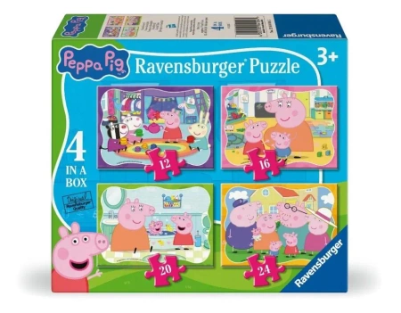 Puzzle dla dzieci 2D: Rodzinne chwile Peppy 4w1 - Ravensburger