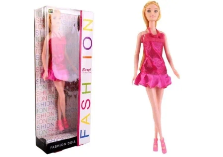 Lalka Beryl Fashion różowa sukienka z falbanką - Pro Kids