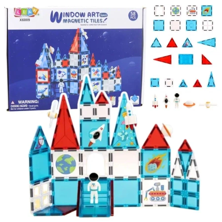 Klocki konstrukcyjne magnetyczne 58el - Leantoys