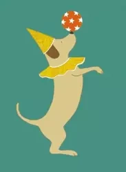 Karnet 17x14cm z kopertą Party Dog - Museums & Galleries