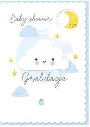 Karnet B6 DK-835 Baby shower (niebieski) - Kukartka