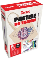 Pastele do tkanin z torbą 7 kolorów - PENTEL