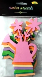 Kwiatki w konewce z pianki 9,5x12cm 8szt - Galeria Hobby