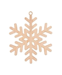 Bombka drewniana Płatek śniegu 3szt naturalna - Cresco